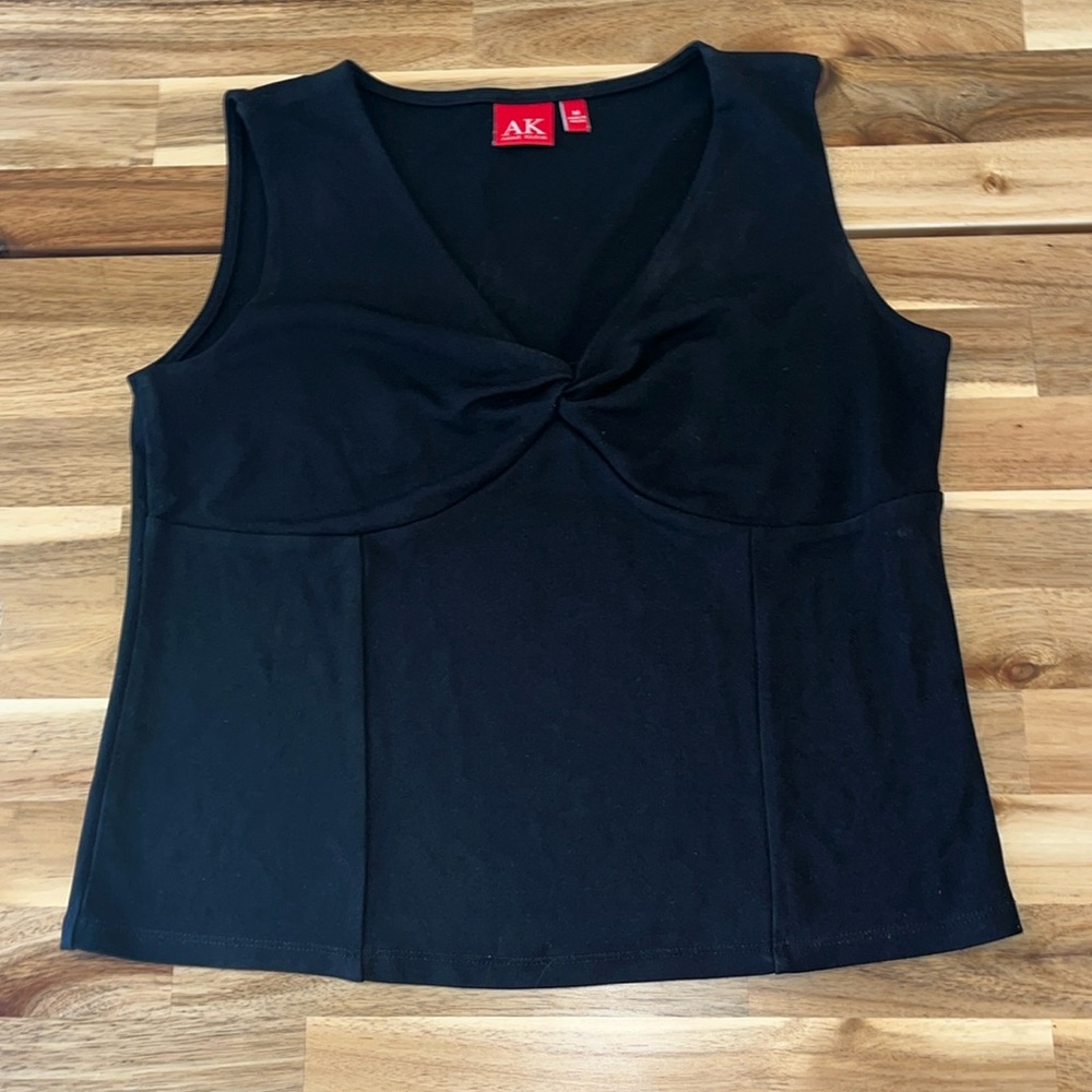 Anne Klein V-Neck Sleeveless Top, Women’s Size M, Black